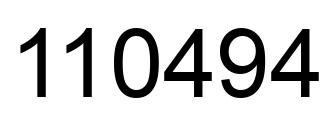 Number 110494 black image