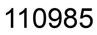 Número 110985 imagen negro