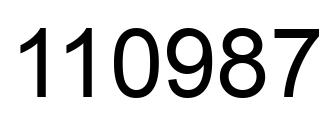 Number 110987 black image
