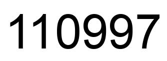 Number 110997 black image