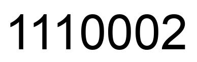 Número 1110002 imagen negro
