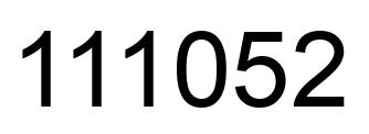 Number 111052 black image