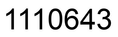 Number 1110643 black image