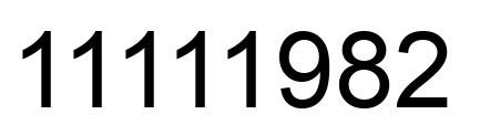 Number 11111982 black image