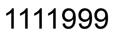 Number 1111999 black image