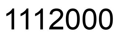 Number 1112000 black image
