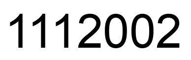 Number 1112002 black image
