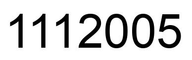 Number 1112005 black image