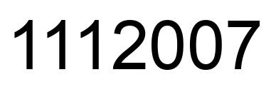 Number 1112007 black image