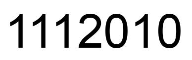 Número 1112010 imagen negro
