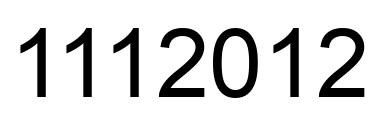 Number 1112012 black image
