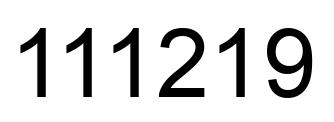 Number 111219 black image