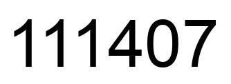 Número 111407 imagen negro