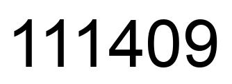 Number 111409 black image