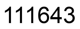 Number 111643 black image