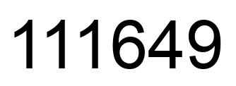 Number 111649 black image