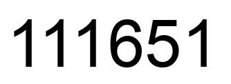 Number 111651 black image