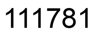 Number 111781 black image