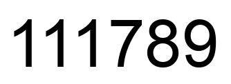 Number 111789 black image