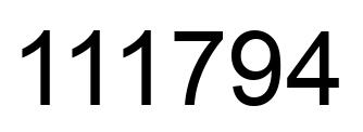 Number 111794 black image
