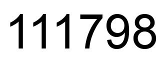 Number 111798 black image
