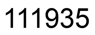 Number 111935 black image