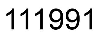 Number 111991 black image