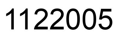 Number 1122005 black image