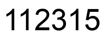 Number 112315 black image