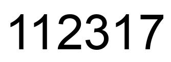 Number 112317 black image