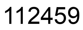 Number 112459 black image
