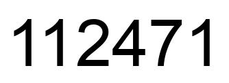 Number 112471 black image