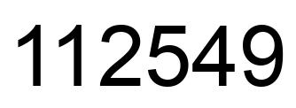 Number 112549 black image