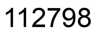 Number 112798 black image