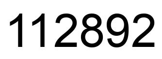 Number 112892 black image
