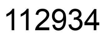 Number 112934 black image