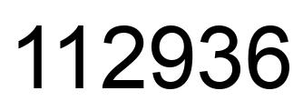 Number 112936 black image