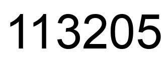 Number 113205 black image