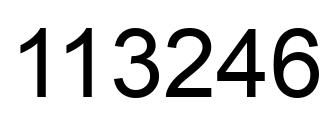 Number 113246 black image