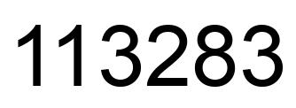 Number 113283 black image