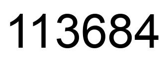 Number 113684 black image