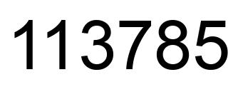Número 113785 imagen negro