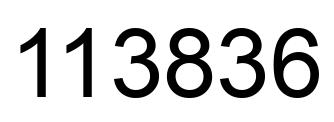 Number 113836 black image