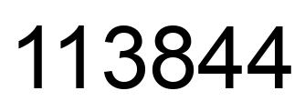 Number 113844 black image