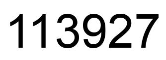 Number 113927 black image