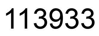 Number 113933 black image