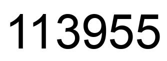 Number 113955 black image