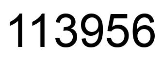 Number 113956 black image