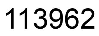Number 113962 black image