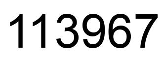 Number 113967 black image